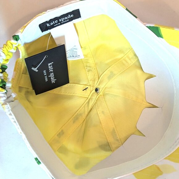 NWT Kate Spade Hat | White, Yellow & Green Lemon Toss Baseball Cap | One Size - Picture 6 of 7